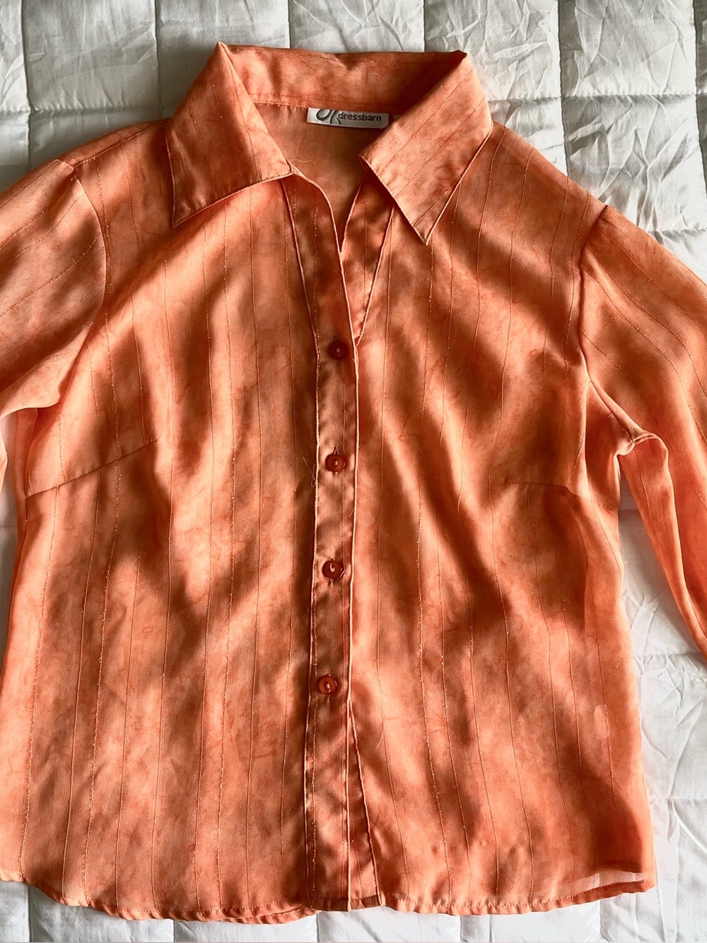 Dressbarn sheer orange women’s blouse